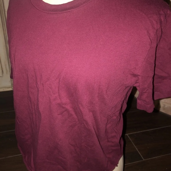 Pink Victoria secret maroon crop t shirt size L - Picture 2 of 5